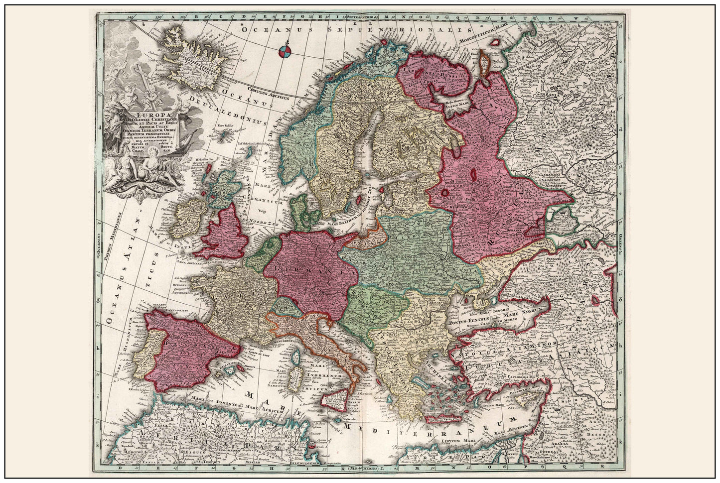 1730 Europe - Historical Wall Map of the Early 18th Century - Strategy Maps