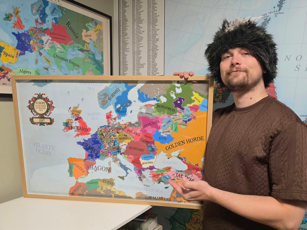 Carte de l'Europe de 1337 à l'aube de la guerre de Cent Ans