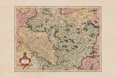 Carte de la Pologne et de la Silésie de 1623 – Carte d’Atlas Vintage de la Pologne et de la Silésie