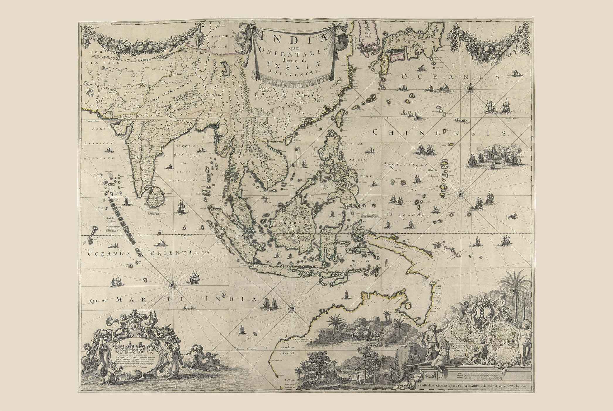1652 India Orientalis Cartography Print - Large-Scale Southeast Asia Map - Strategy Maps