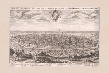 1688 Bologne - Plan historique de la ville (remparts)