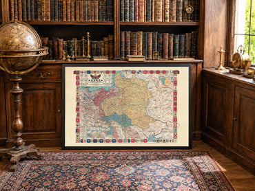 Carte vintage de 1770 de la République des Deux Nations et de ses partages