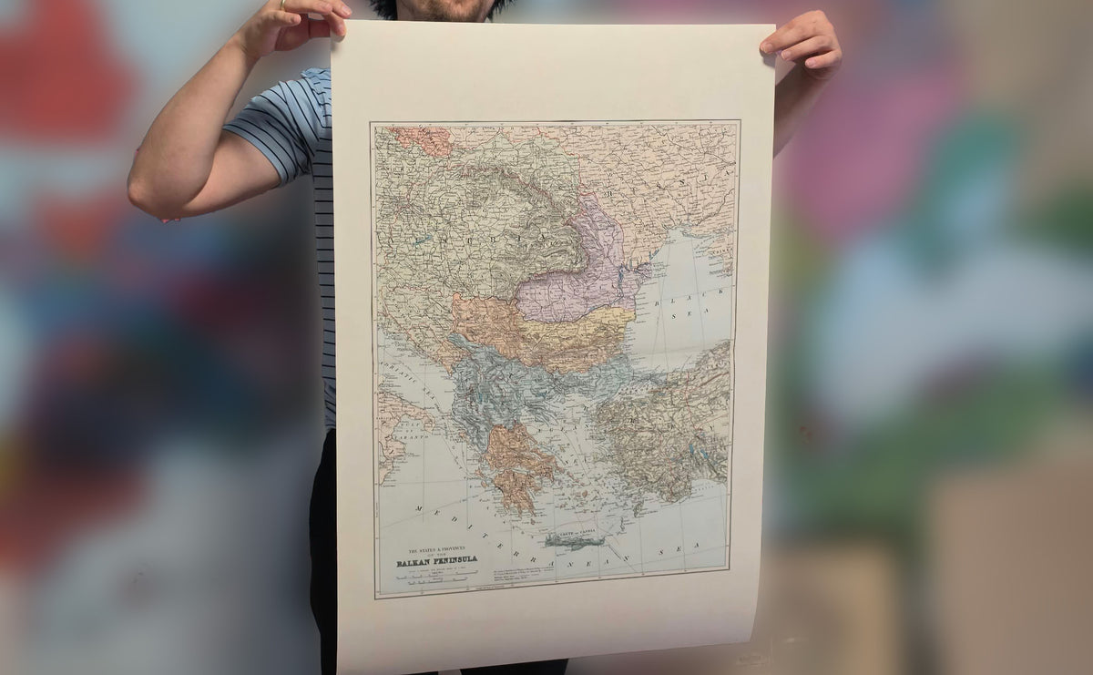 Półwysep Bałkański 1904 - Państwa i Prowincje - Edward Stanford – Plakat z Mapą