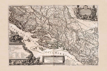 Dalmatia Coast Map Poster (1689) – Vintage Adriatic Sea Wall Art