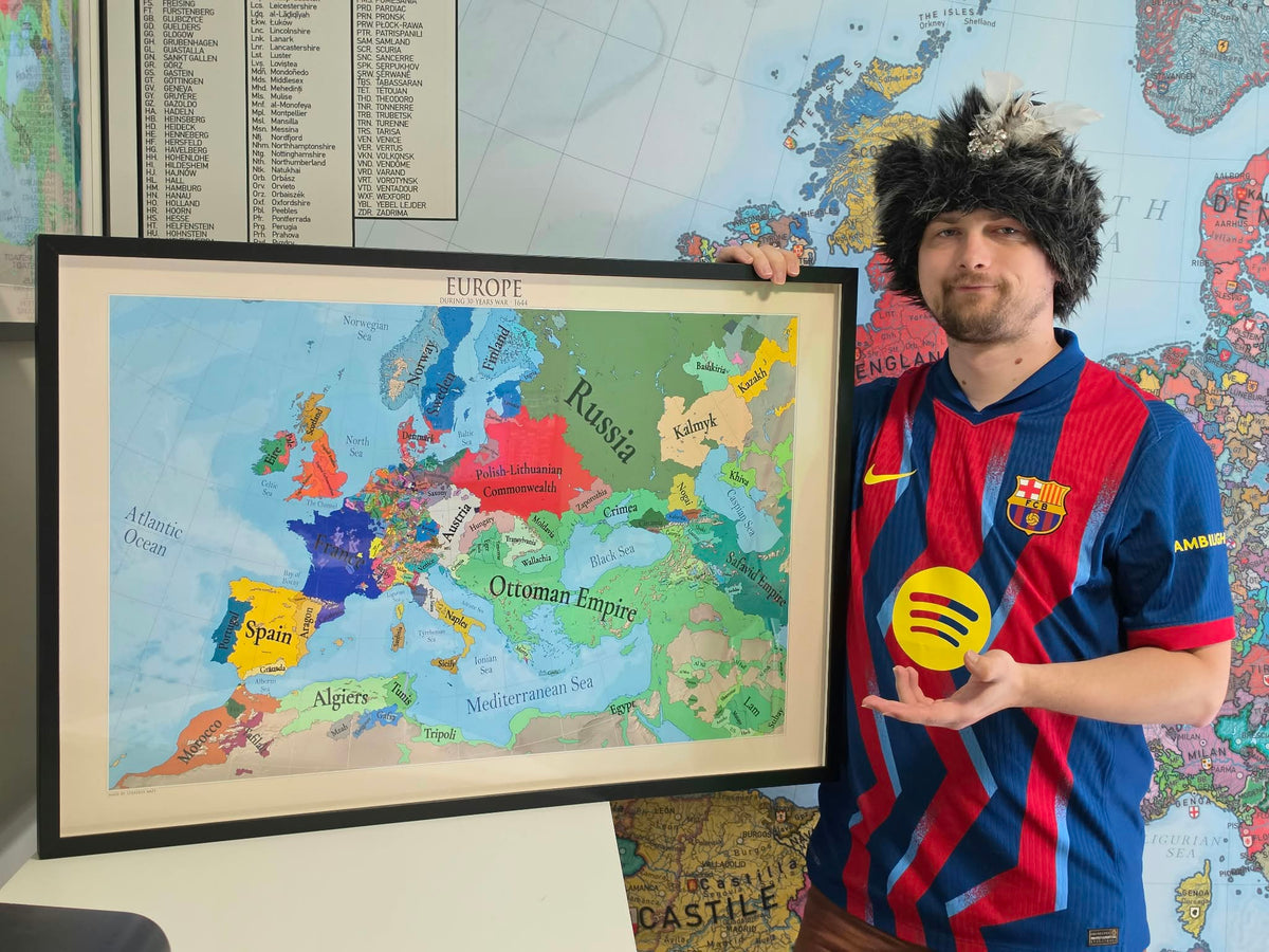 Europa im Jahr 1644 Kartenposter – Dreißigjähriger Krieg