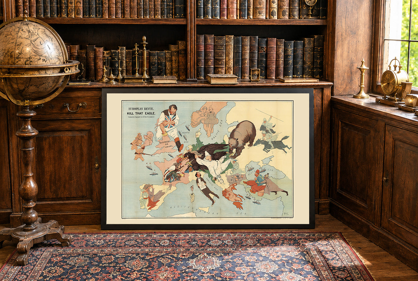 Mata ese águila 1917 - Mapa caricatura de propaganda de la Primera Guerra Mundial
