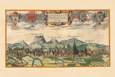 Lviv City Map Poster (1618) - Vintage Leopolis Engraving Wall Art