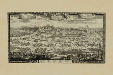 Siege of Kraków Poster (1655) - Swedish Deluge Military Panorama by Erik Dahlbergh (Copy)