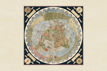 Vintage World Atlas Map (1587) – Hand-Colored Polar Projection Wall Decor