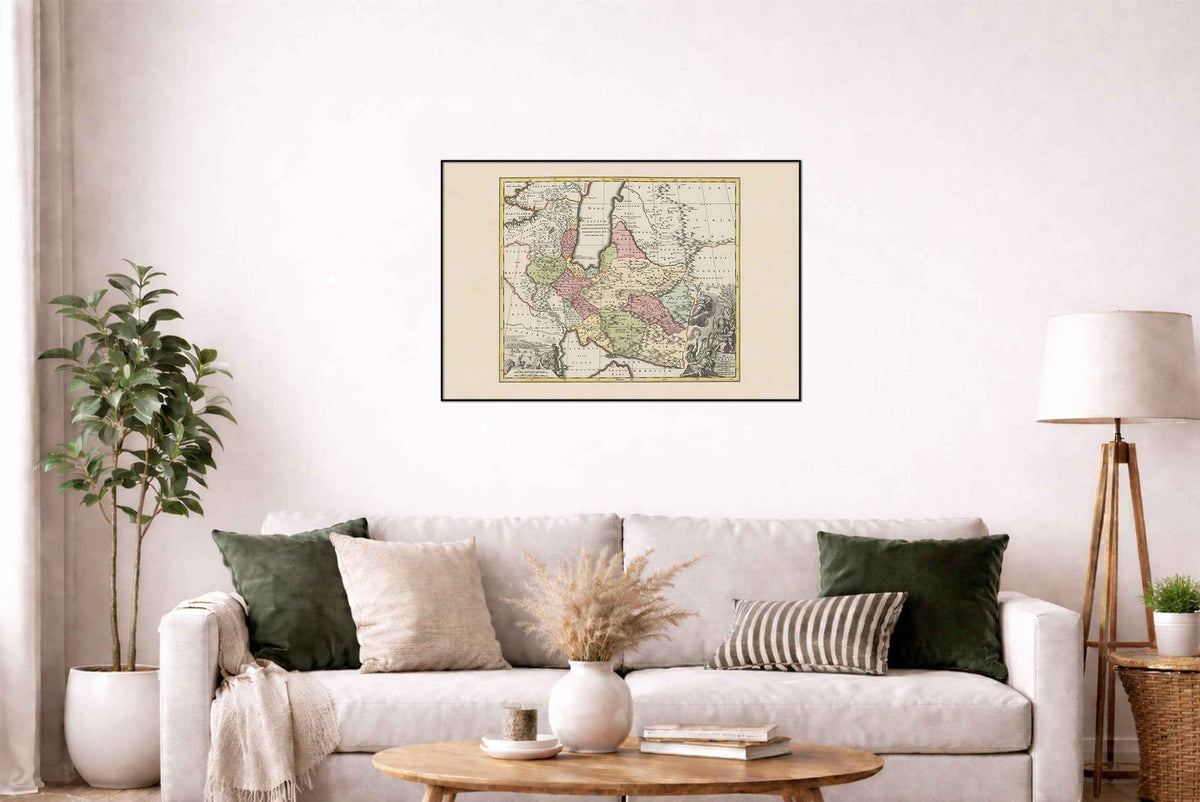 Persia Map Poster - Antique Map of the Persian Empire & Iran, 18th Century Wall Art