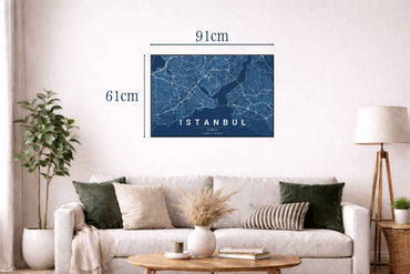Istanbul Blueprint Map - Modern City Street Wall Art - Strategy Maps
