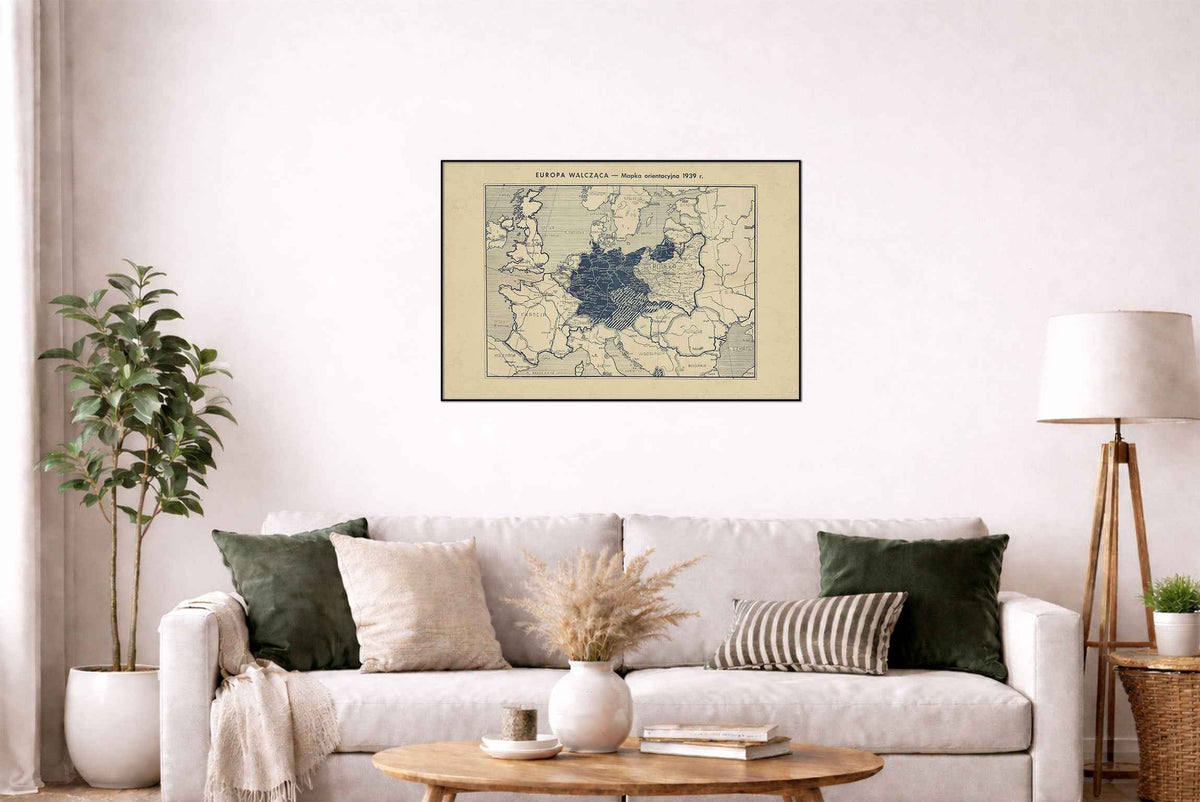 Europe at War 1939 - WWII Europe - Antoni Gołębniak Historical Map Poster