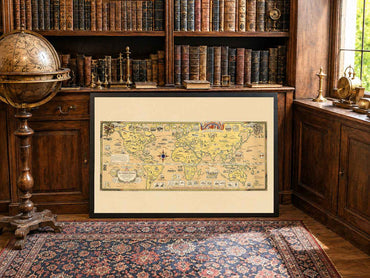 Mercator World Unity Map Poster (1945) - Vintage Transport & Communications Wall Art
