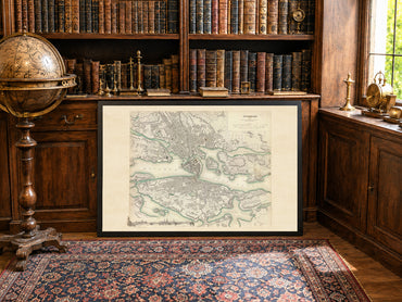 Stockholm 1838 Map Print – Hand-Colored Vintage City Map Wall Art