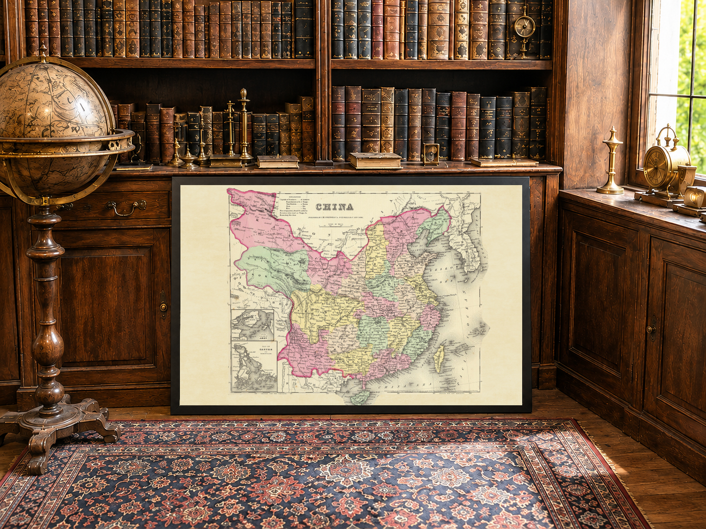 1856 China Cartography Print - Vintage Map with Provincial Divisions and Atlas Detail