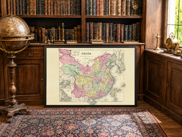 1856 China Cartography Print - Vintage Map with Provincial Divisions and Atlas Detail