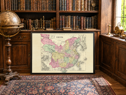 1856 China Cartography Print - Vintage Map with Provincial Divisions and Atlas Detail