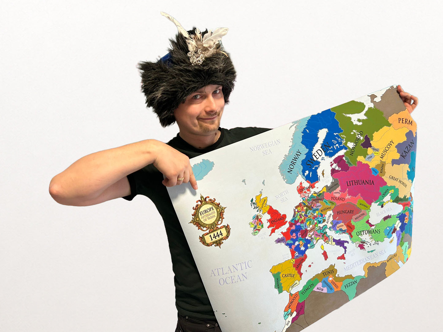 1444 Europa Karte Druck - Post-Varna Mittelalterliche Politische Karte