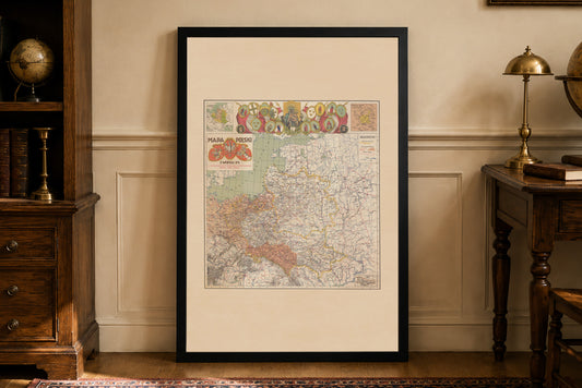 Poster Mappa della Polonia del XV Secolo - Arte Murale Vintage della Confederazione Polacco-Lituana