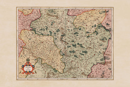Carte de la Pologne et de la Silésie de 1623 – Carte d’Atlas Vintage de la Pologne et de la Silésie