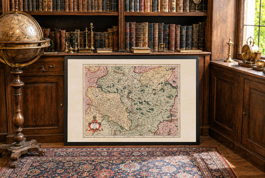 Carte de la Pologne et de la Silésie de 1623 – Carte d’Atlas Vintage de la Pologne et de la Silésie
