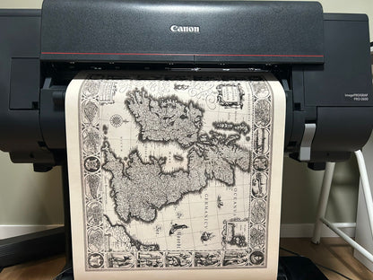 1630 British Isles Map Print - Historic Cities & Traditional Regional Dress Illustration