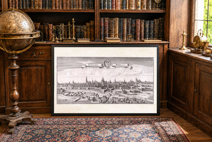 1650 Wroclaw Map Poster - Breslau City Plan with Fortifications and Church Spires