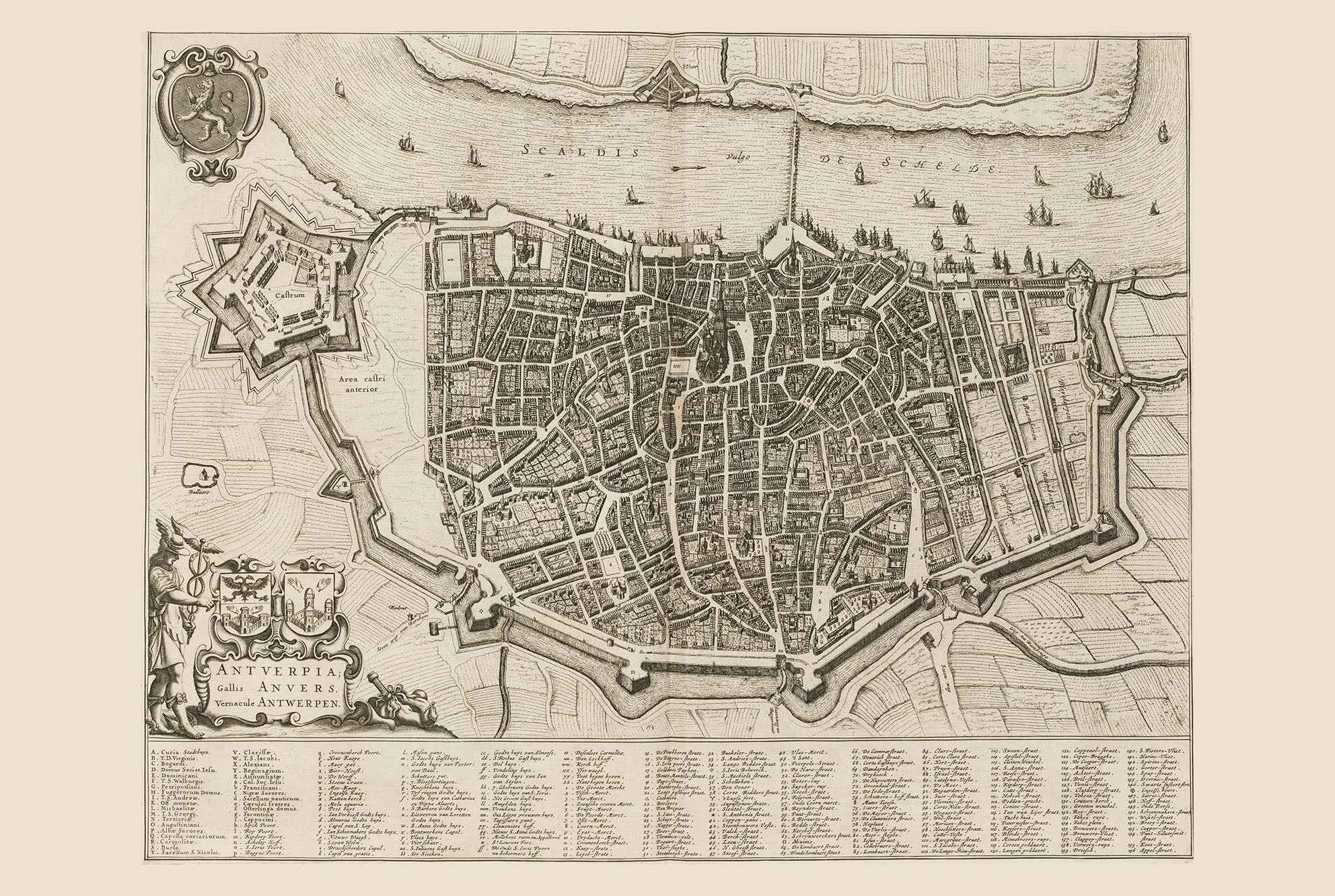 1652 Antwerp Map Poster - City Plan with Detailed Streets and Fortifications - Strategy Maps