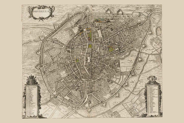1652 Brussels Map - Antique City Atlas Print - Strategy Maps