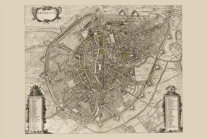1652 Brussels Map - Antique City Atlas Print - Strategy Maps