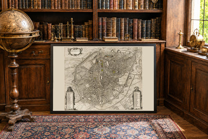 1652 Brussels Map - Vintage City Atlas Print