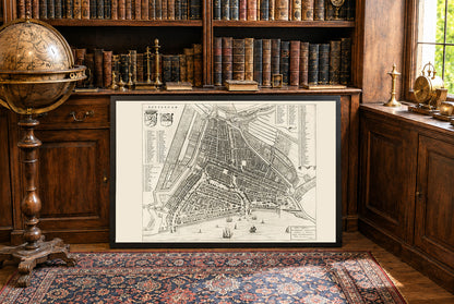 1652 Rotterdam Map Poster - Detailed Bird’s-Eye City Plan with Streets and Waterways