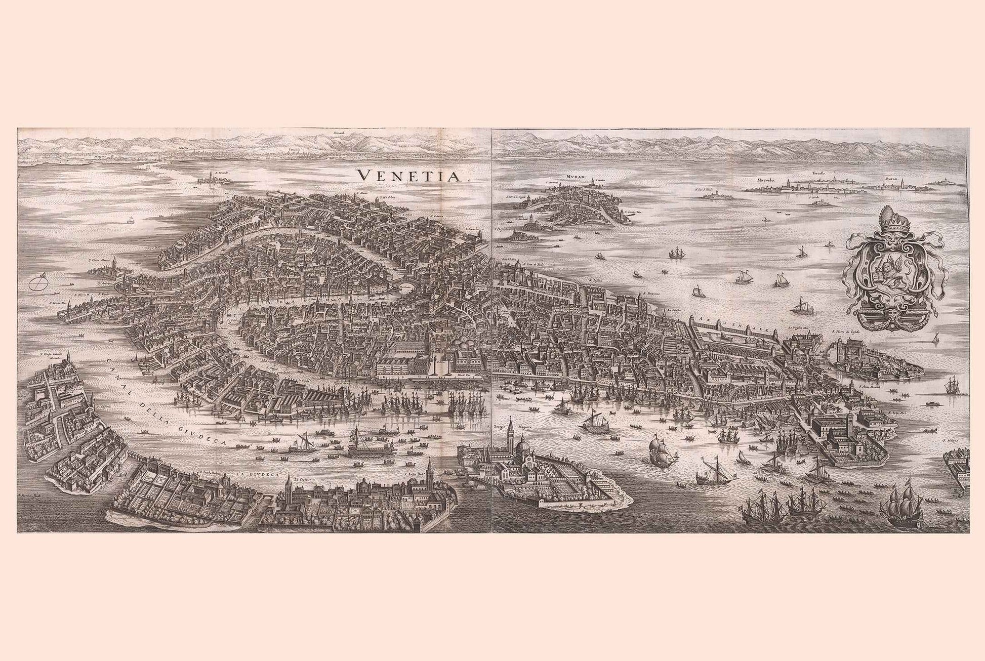 1688 Venice Map Poster - Panoramic City Plan with Grand Canal and Lagoon Detail - Strategy Maps