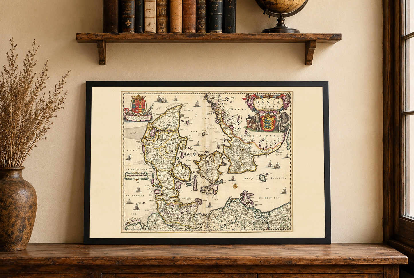 1690 Denmark Map Print - Historic Kingdom Boundaries Illustration