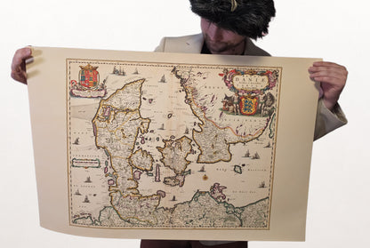 1690 Denmark Map Print - Historic Kingdom Boundaries Illustration