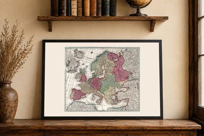 1730 Europe - Historical Wall Map of the Early 18th Century