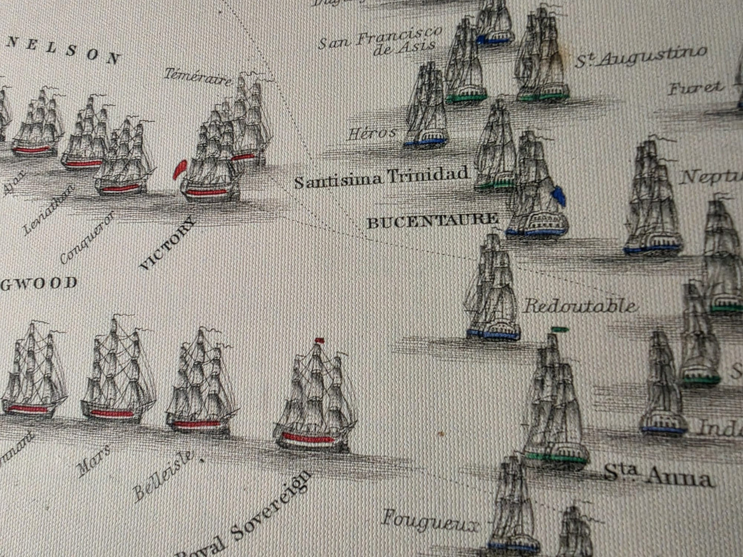 1805 Battle of Trafalgar Cartography Print - Historic Naval Map with Fleet Positions