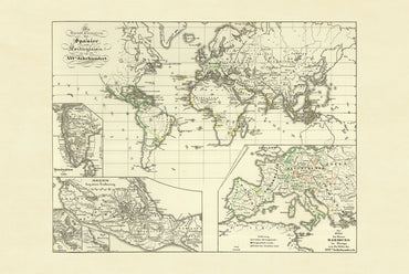 1854 Spanish & Portuguese Colonial Empire Map - Vintage Historical Atlas Print