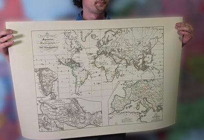 Carte de l’Empire colonial espagnol et portugais de 1854 – Impression vintage d’atlas historique