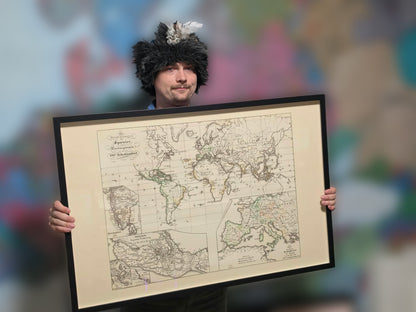 Carte de l’Empire colonial espagnol et portugais de 1854 – Impression vintage d’atlas historique