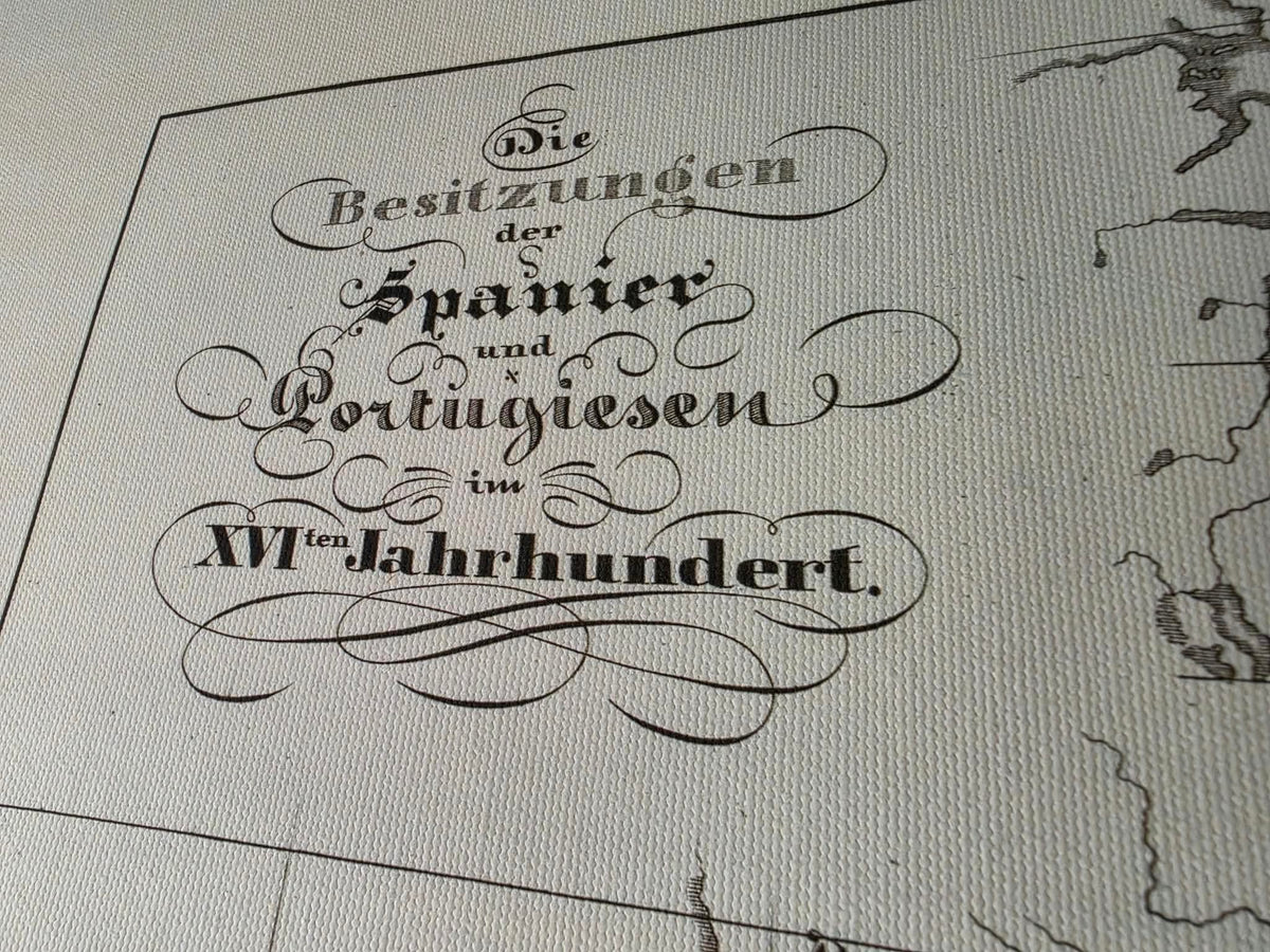 Carte de l’Empire colonial espagnol et portugais de 1854 – Impression vintage d’atlas historique