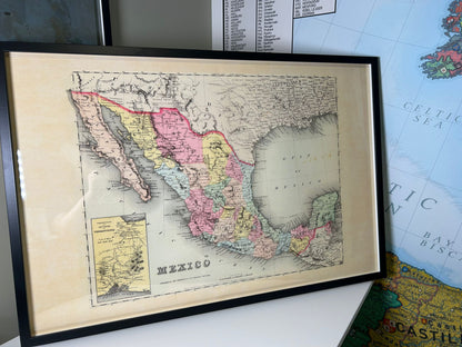 1856 Mexico Cartography Print - Vintage Map with State Boundaries and Regional Detail