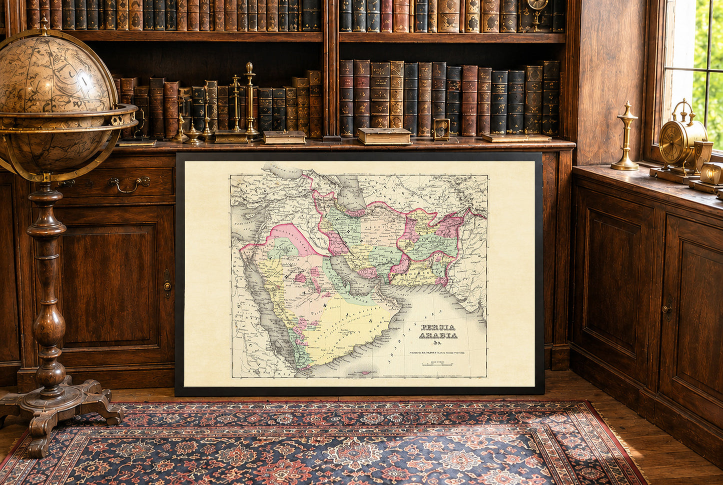 Carte de l’Empire colonial espagnol et portugais de 1854 – Impression vintage d’atlas historique