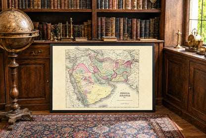 Carte de l’Empire colonial espagnol et portugais de 1854 – Impression vintage d’atlas historique