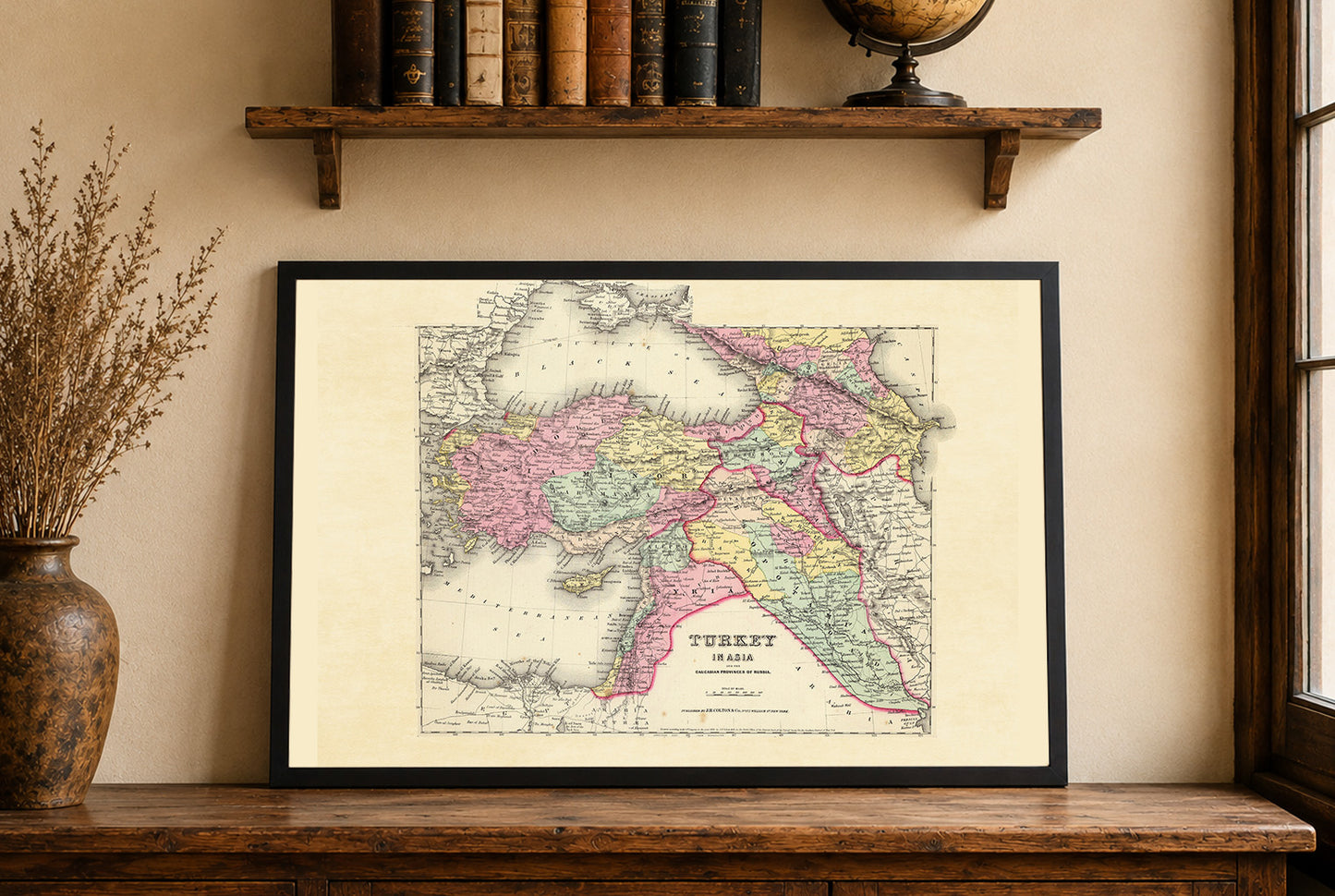 1856 Turquie Asie Caucase Gravure Cartographie - Carte Vintage avec Frontières et Géographie Détaillées