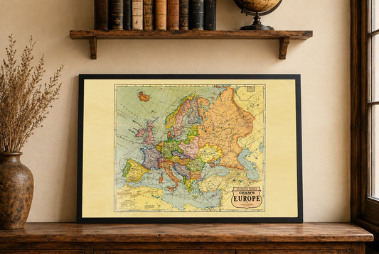 Europa 1925 - Mappa storica murale del periodo tra le due guerre