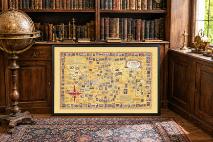 Poster A World of Stamps (1947) - Décoration Murale Vintage de Philatélie et Histoire Postale