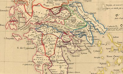 Ancient Greece & Asia Minor 1190 BC - Antoine Philippe Houze 1844 Historical Map Poster