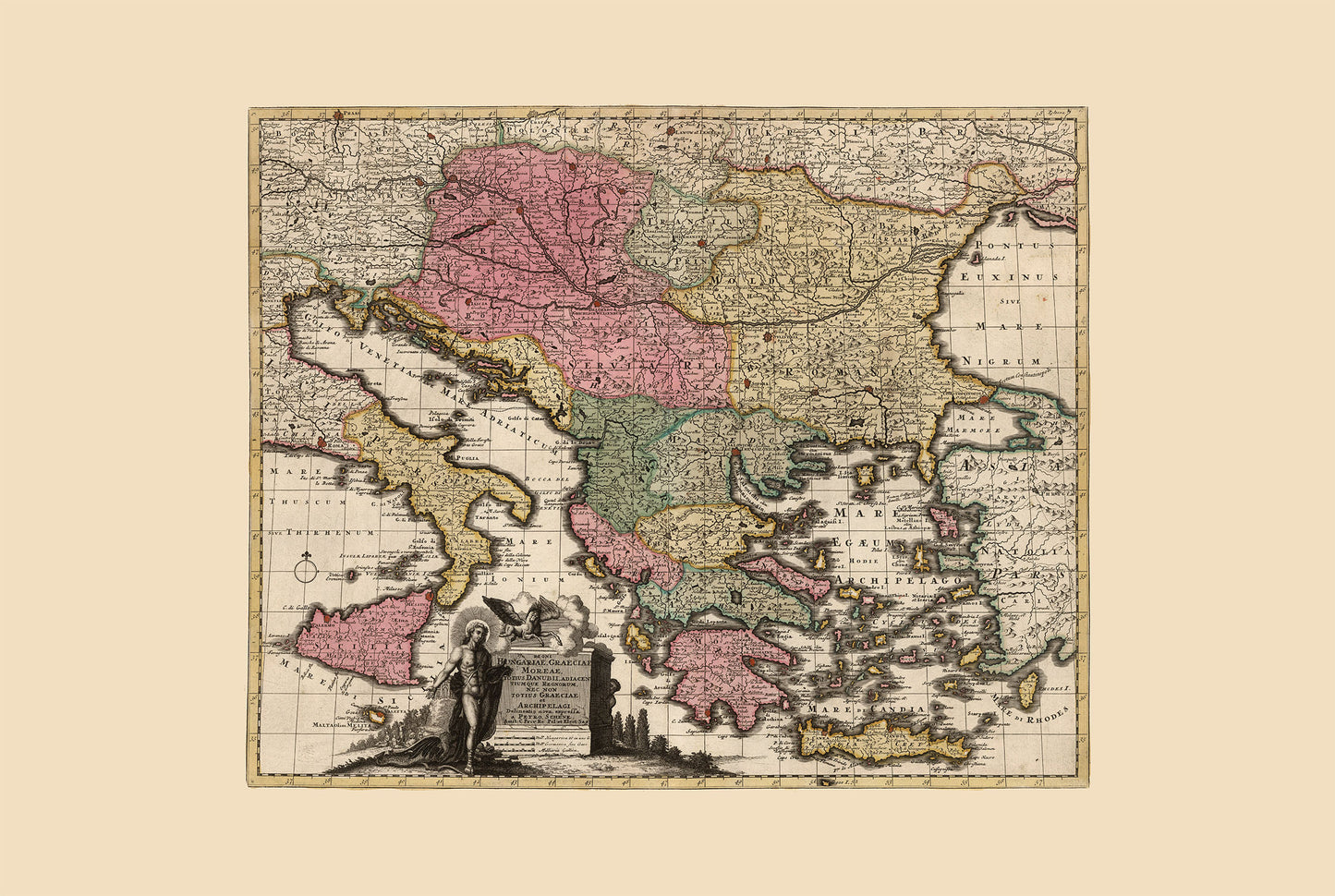 Péninsule balkanique 1740 – Carte historique du Sud-Est de l'Europe