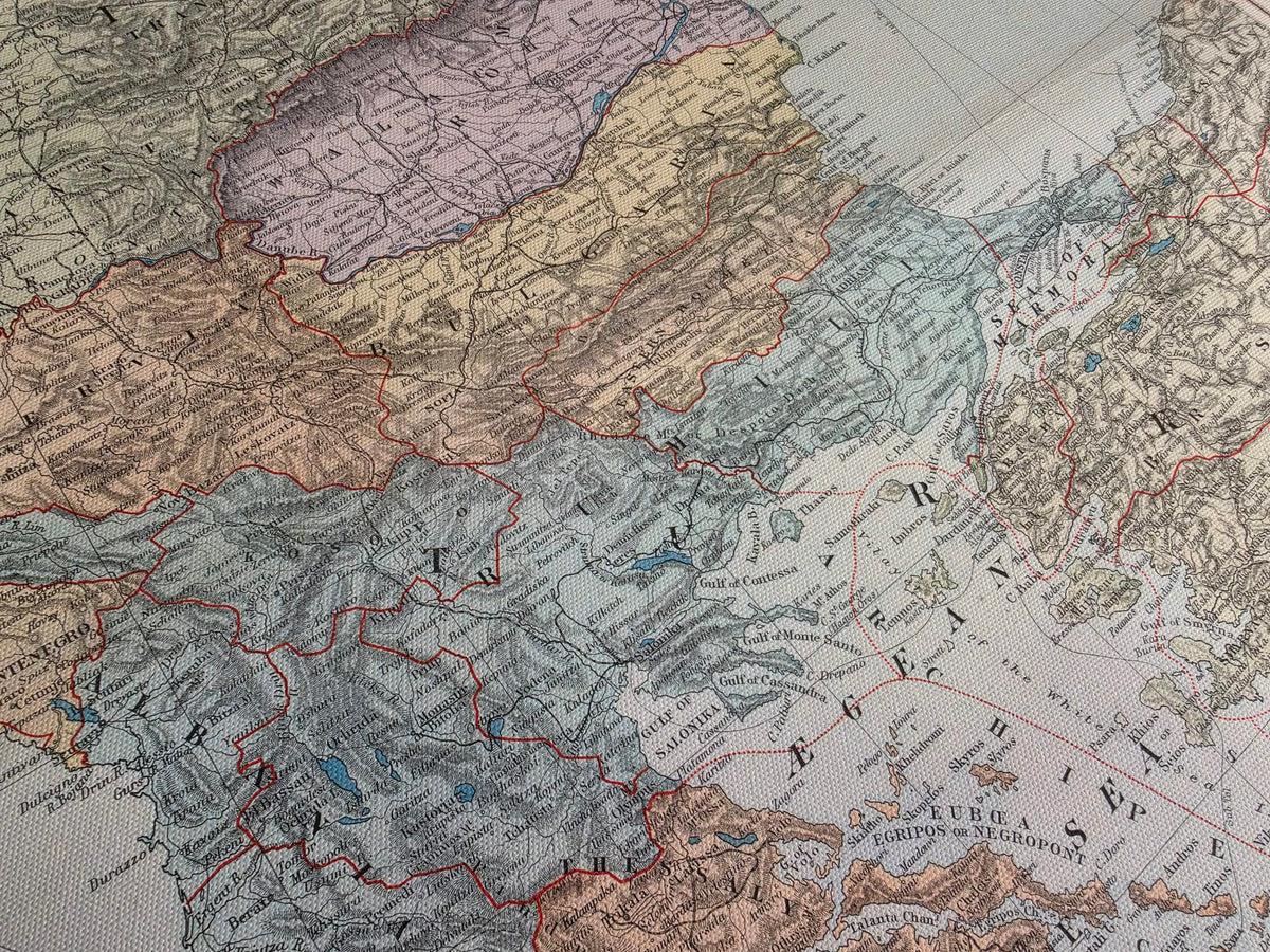 Półwysep Bałkański 1904 - Państwa i Prowincje - Edward Stanford – Plakat z Mapą